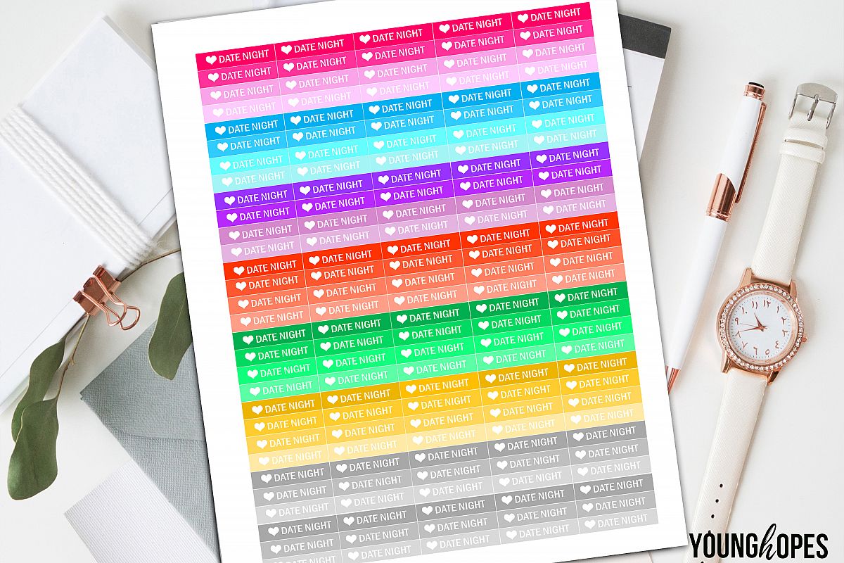 Date Night Planner Stickers example image 1