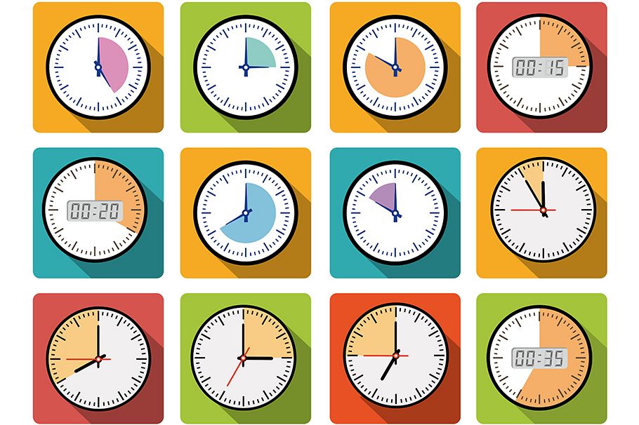 Set clock icons example image 1