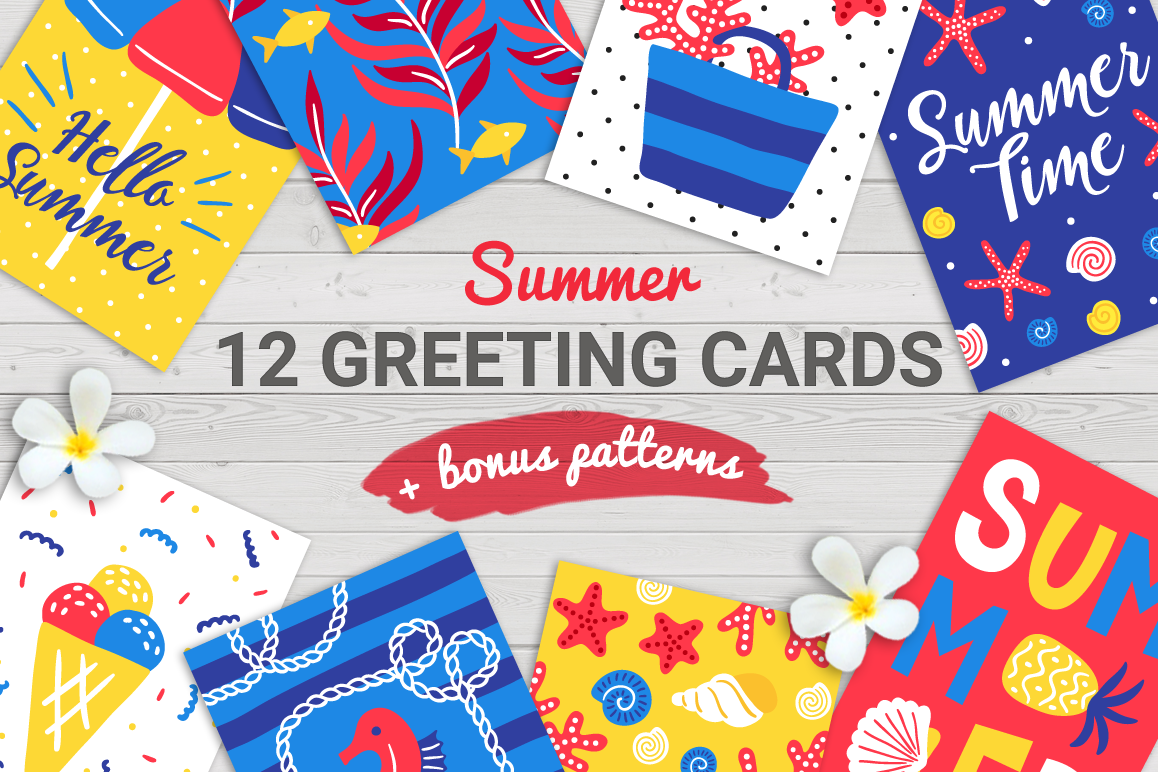 12 Summer Cards & Bonus Patterns example image 1