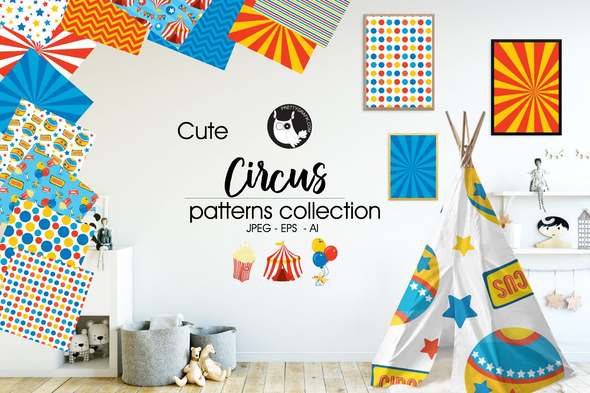 CIRCUS digital papers example image 1