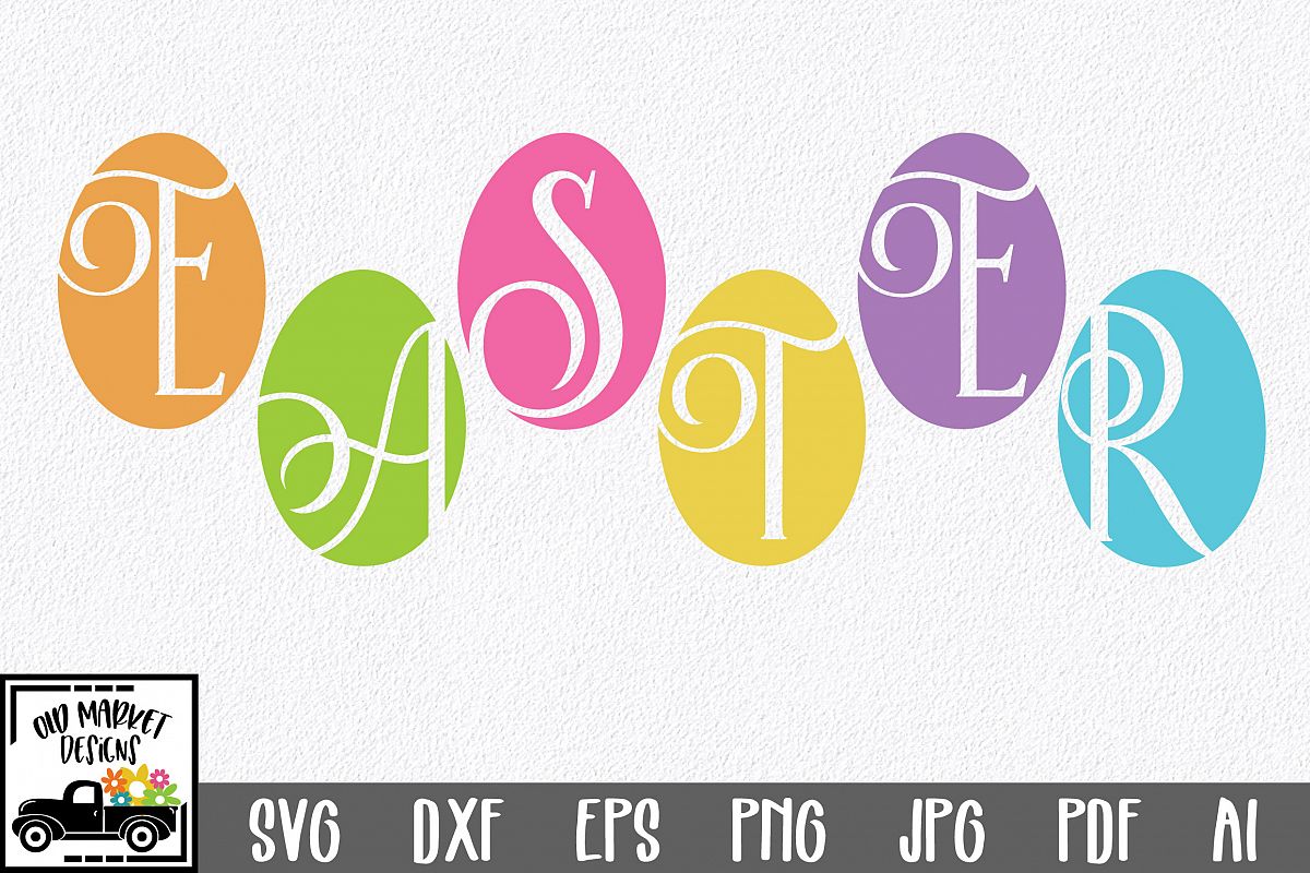 Easter SVG Cut File - Easter Eggs SVG DXF EPS PNG JPG AI example image 1