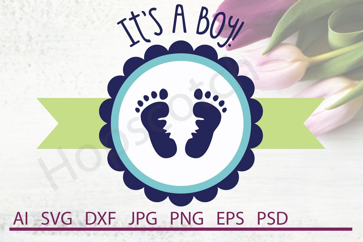 Download It's a Boy SVG, Baby SVG, DXF File, Cuttable File (101206) | SVGs | Design Bundles