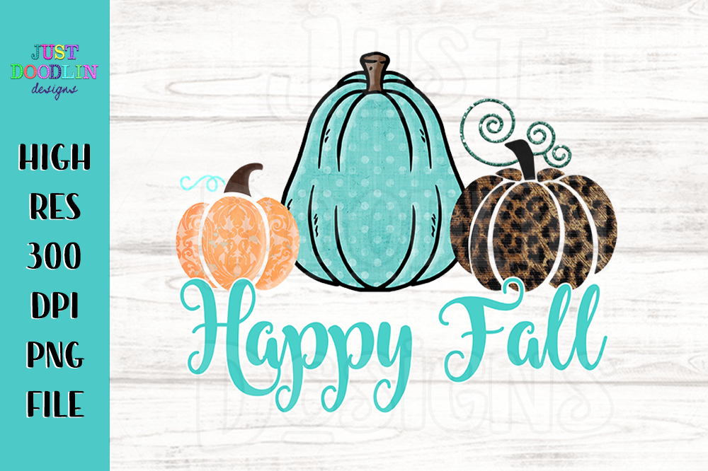Happy Fall 3 Pumpkin PNG file example image 1