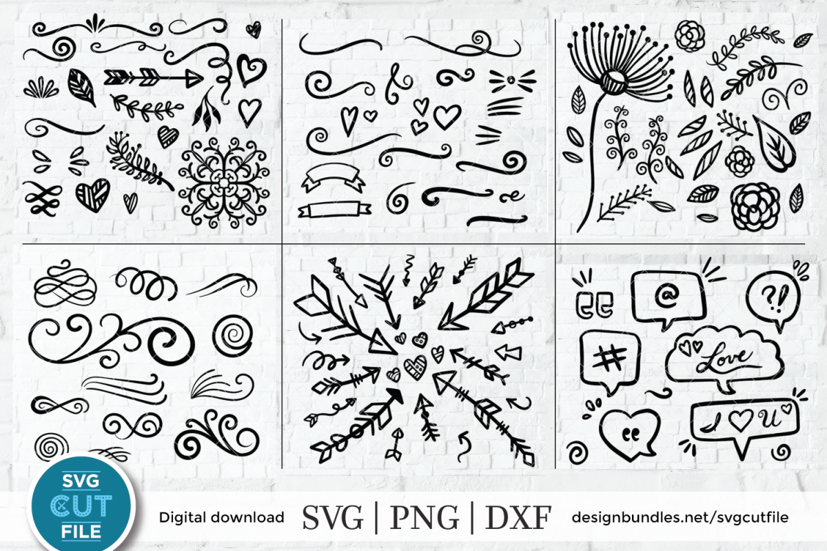 Download Floral elements bundle svg, flourish svg, swirls swoosh svg