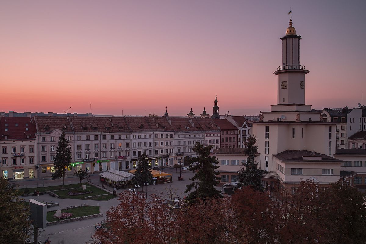 Old city in Ukraine during sunset example image 1