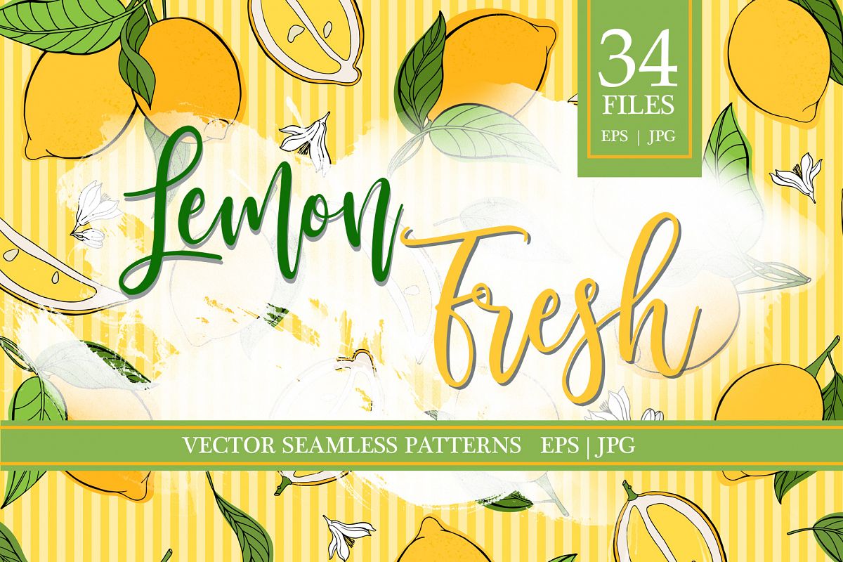 Lemon fresh vector patterns example image 1