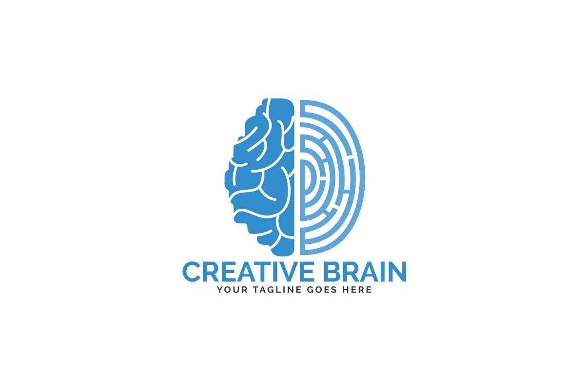 Brain and Fingerprint Logo Design. Forensic Science symbol. example image 1