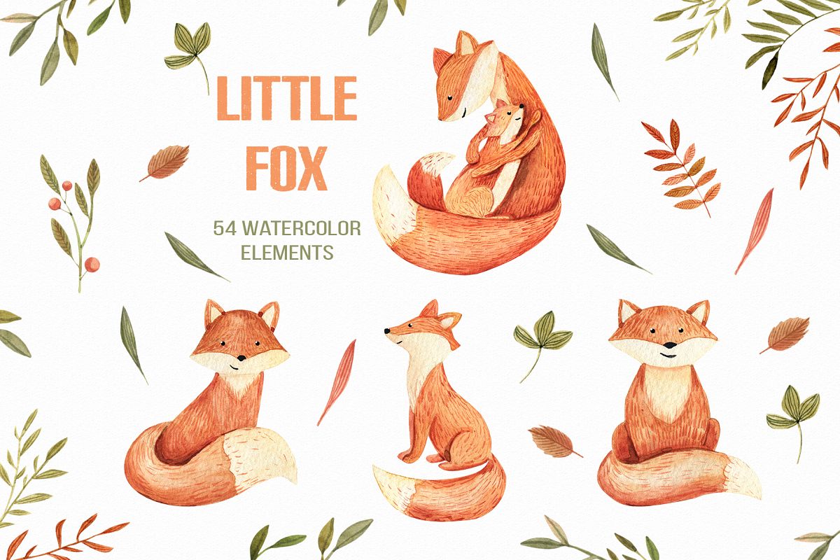 Watercolor Autumn Fox example image 1
