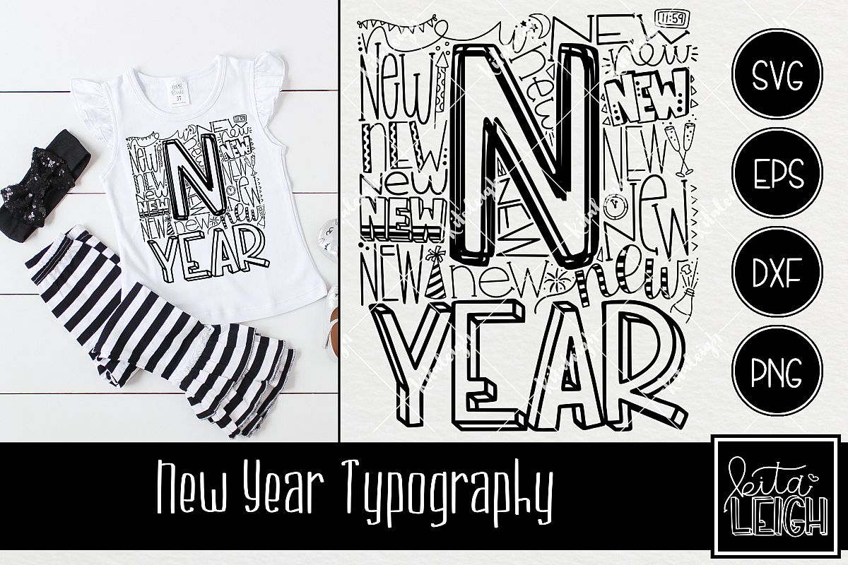 New Year Typography example image 1