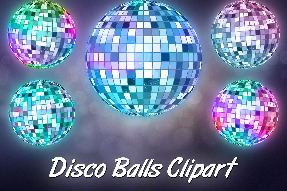 Disco Lights Clipart, Unicorn Party example image 1