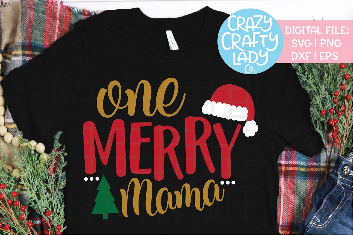 One Merry Mama SVG DXF EPS PNG Cut File example image 1