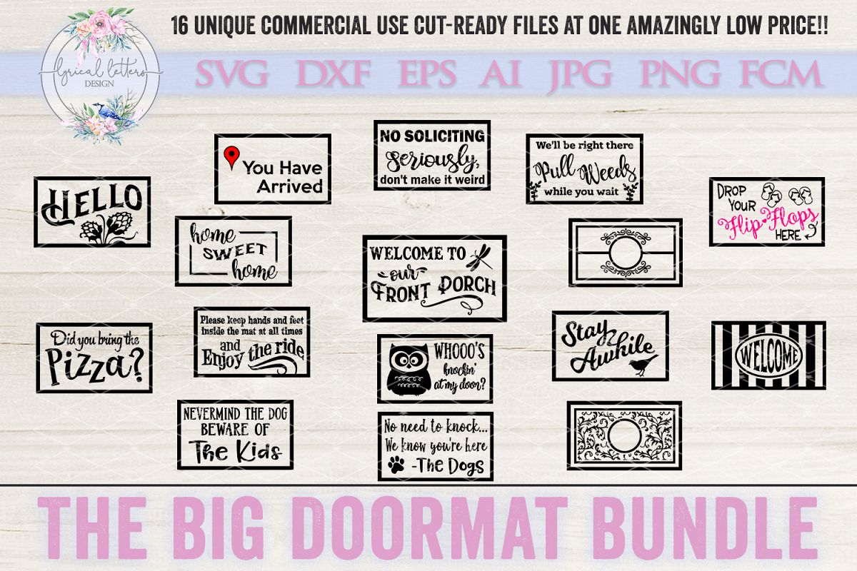 The Big Doormat Bundle of 16 SVG Cut Files LLBB004