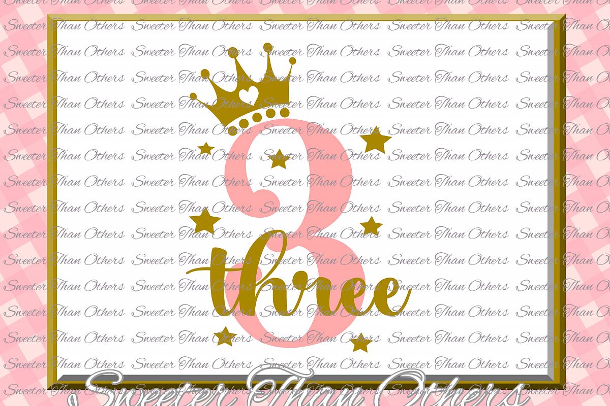 Three Birthday SVG, 3rd Birthday svg example image 1