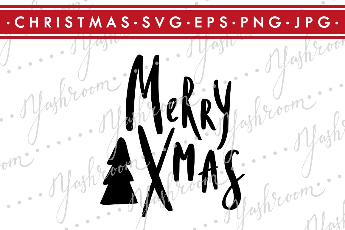 Merry Christmas - Quote SVG Cut File Silhouette example image 1
