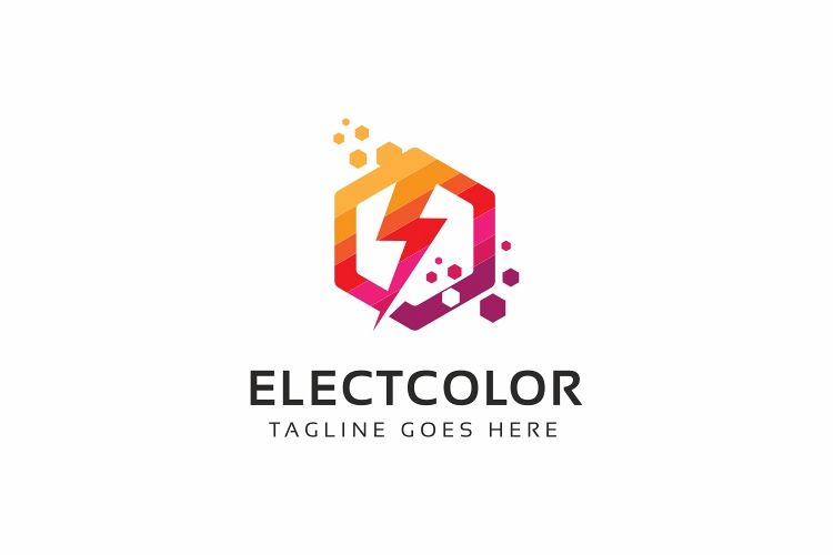 Electro Colorful Hexagon Logo example image 1