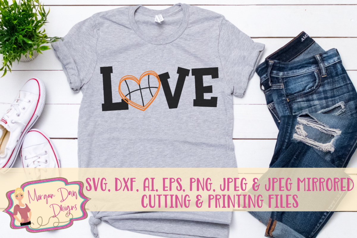 Love Basketball SVG, DXF, AI, EPS, PNG, JPEG example image 1