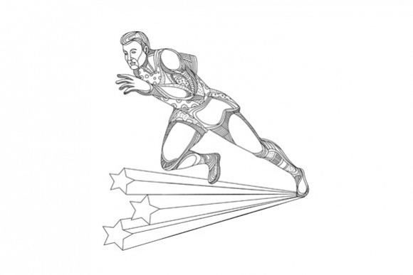Track and Field Athlete Running Doodle Art example image 1