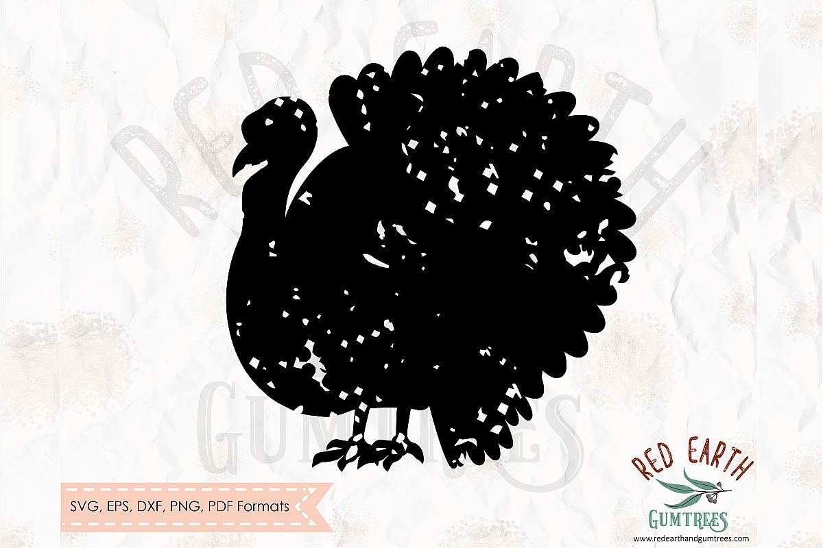 Distressed turkey bird, Thanksgiving turkey SVG,DXF,PNG,EPS example image 1
