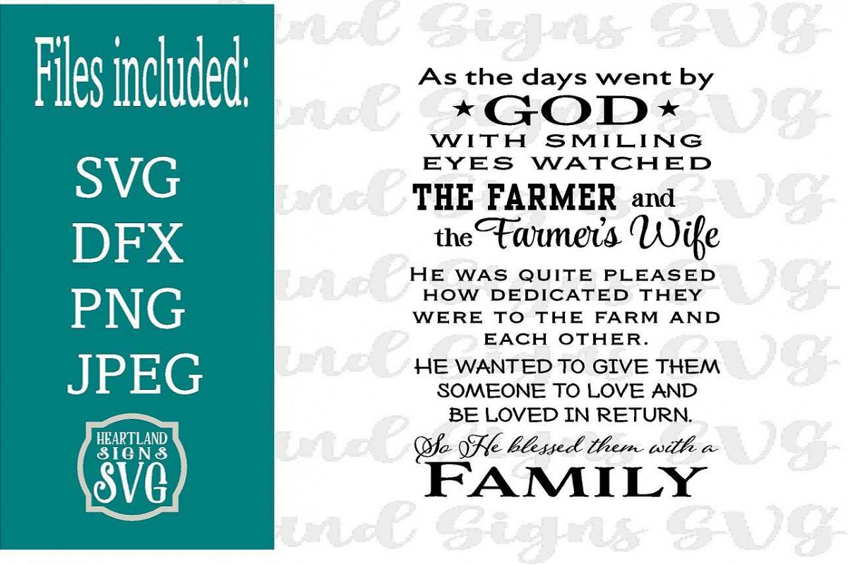 God Blessed Farmer with Family SVG example image 1