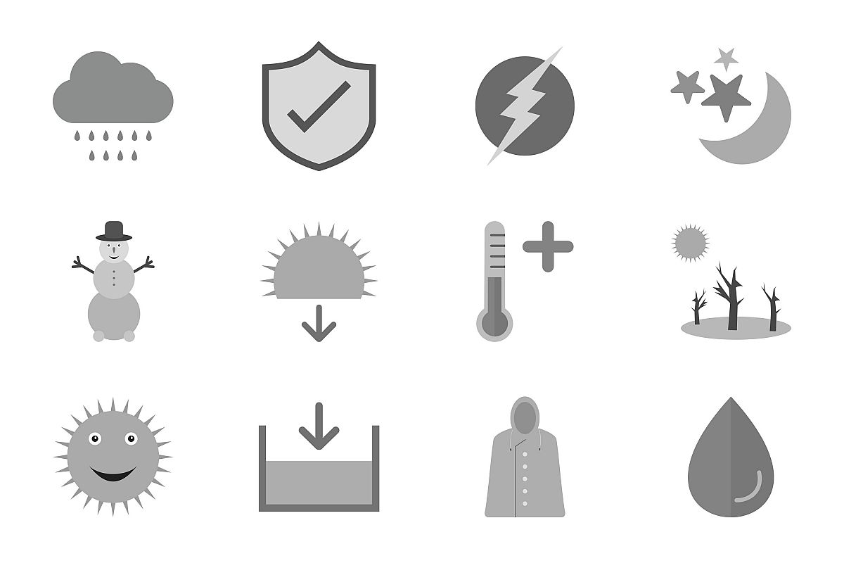 Set Of Weather And Season Icons example image 1