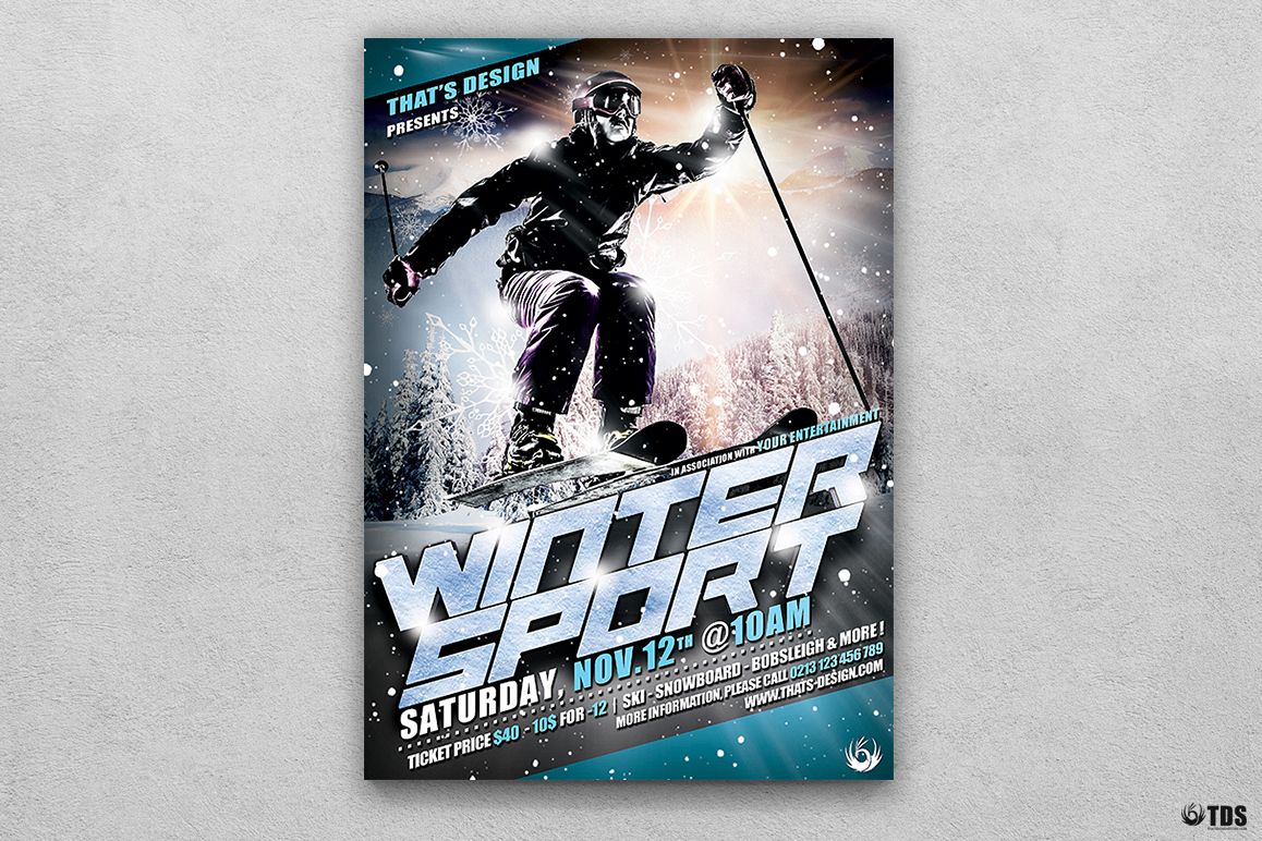 Winter Sports Flyer Template V1 example image 1