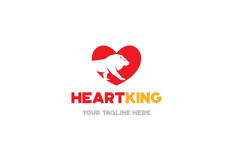 Lion Heart Shape Logo example image 1