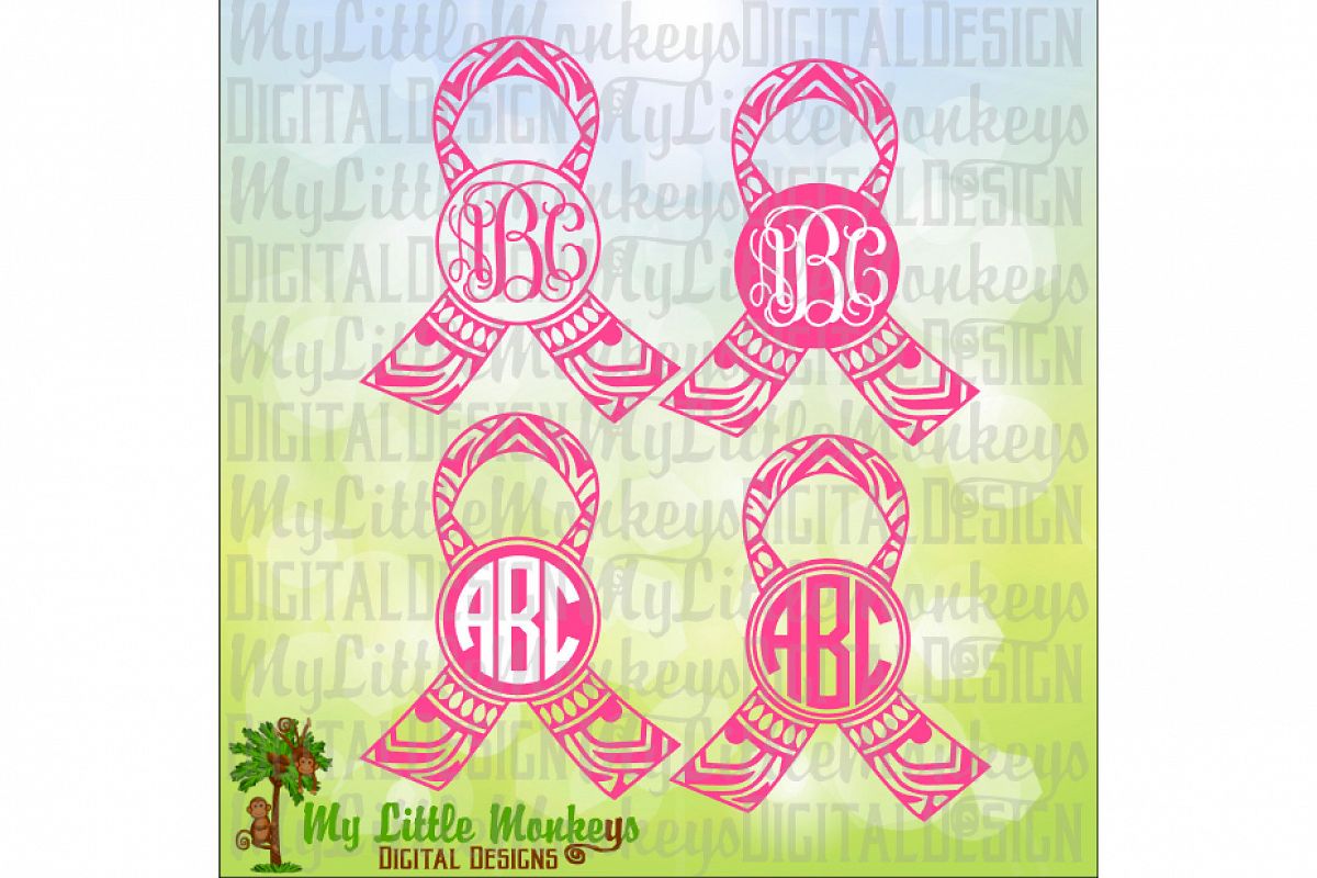 Awareness Ribbon Mandala Monogram Base example image 1