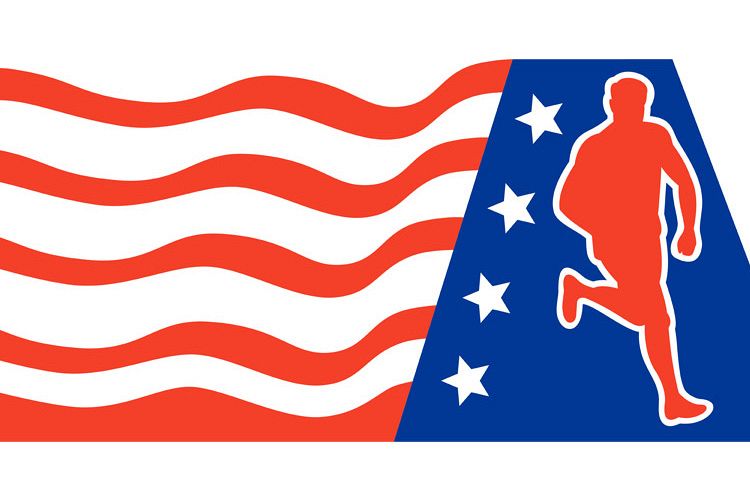American Marathon runner stars stripes example image 1