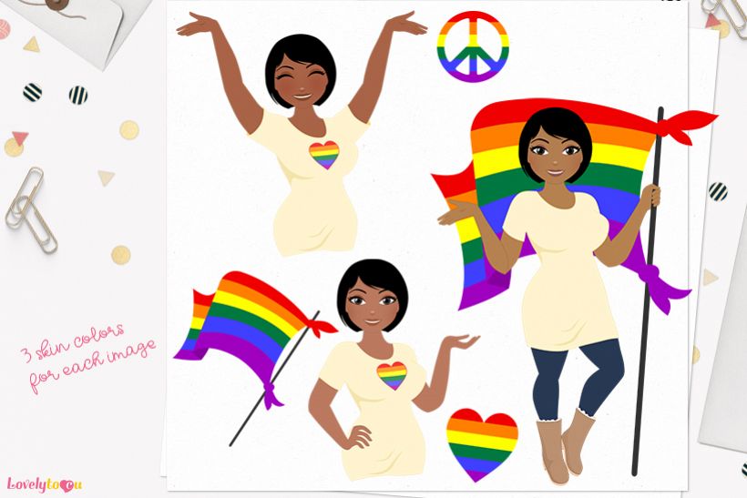 Pride woman character clip art L472 Oona example image 1