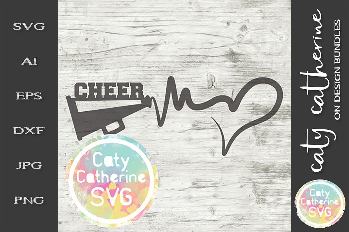 Heartbeat Love Heart Cheerleading Cheer SVG Cut File