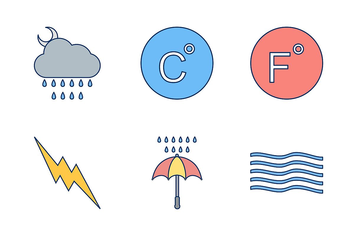 Set Of Weather And Season Icons example image 1