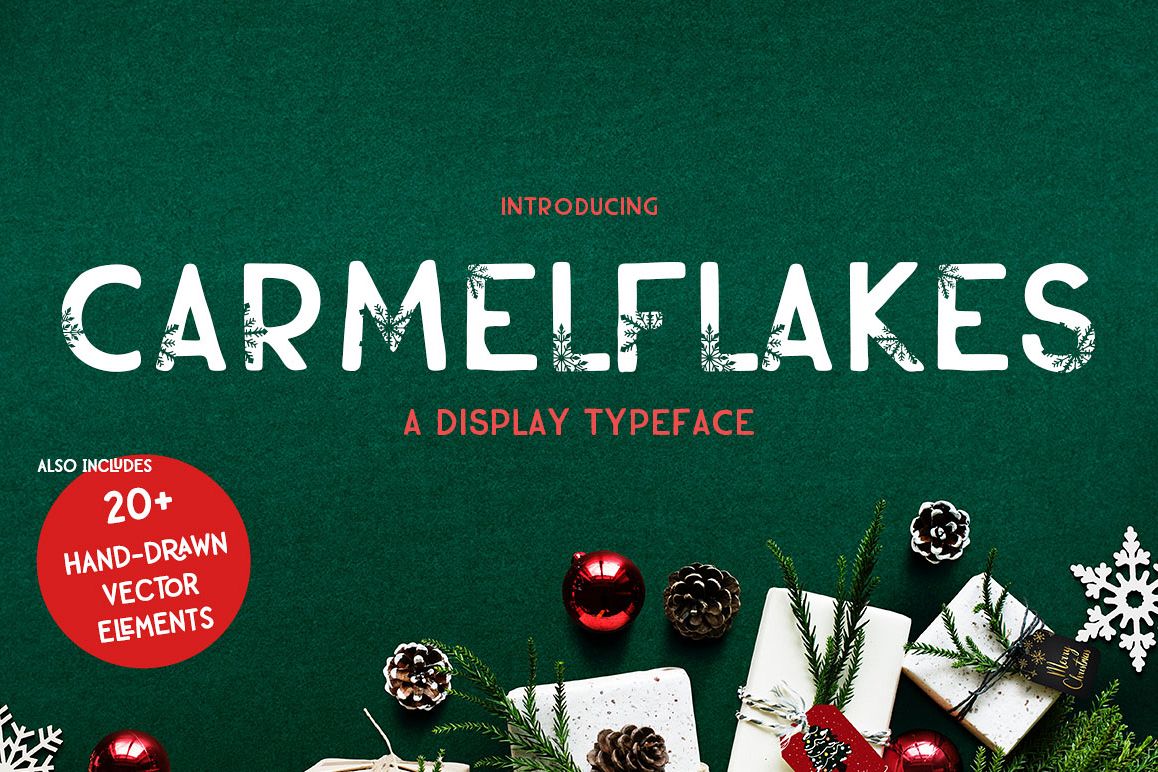 Carmelflakes Christmas Font & Doodles example image 1