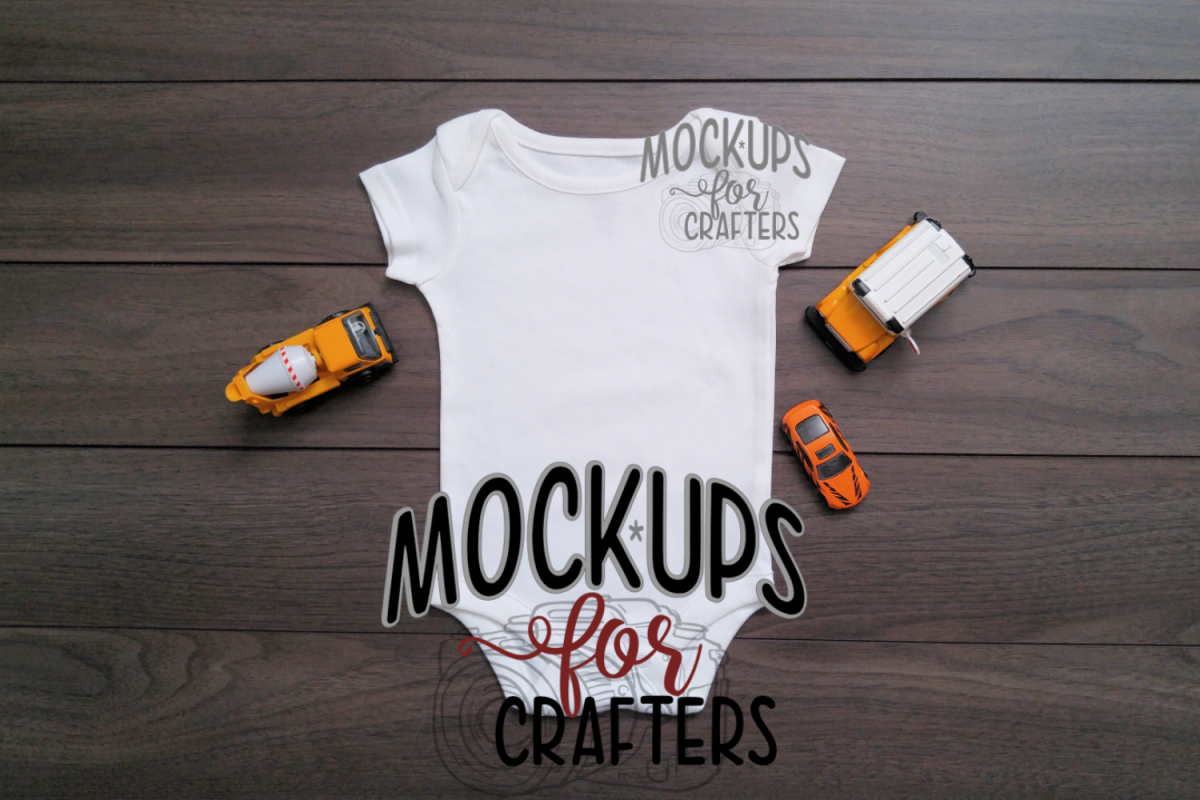 MOCK-UP - White one-piece baby outfit example image 1