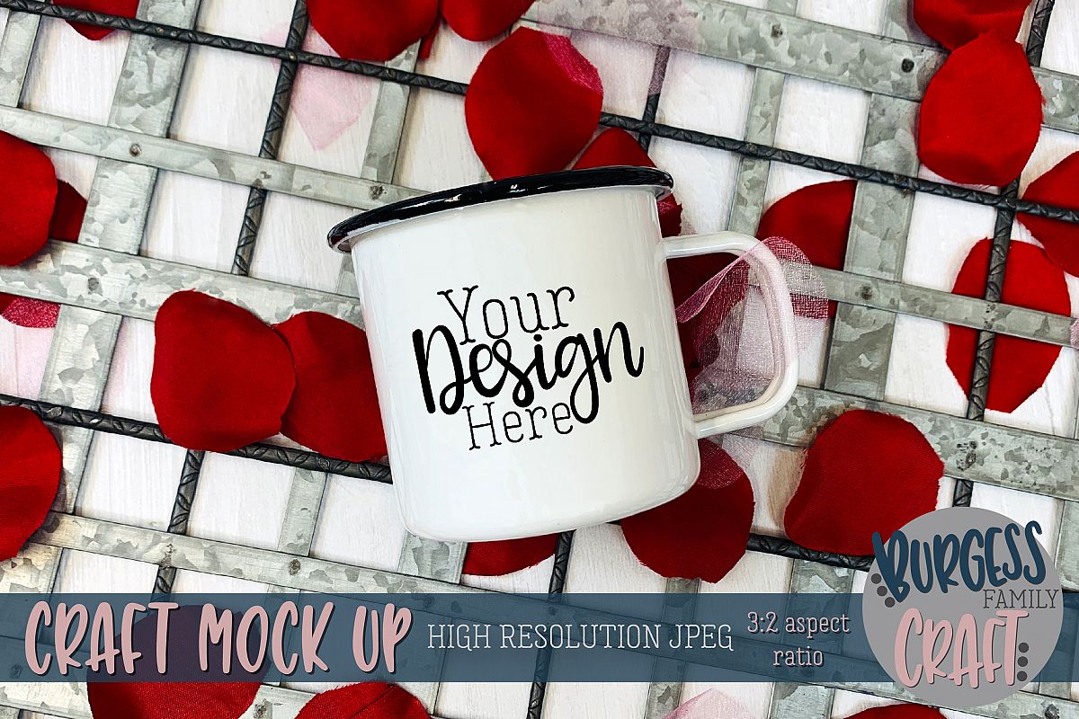 Valentine camp-style mug Craft mock up example image 1