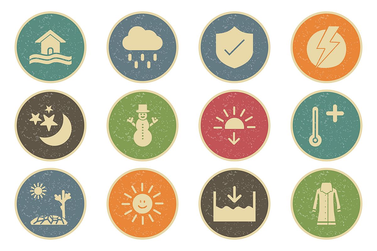 Set Of Weather And Season Icons example image 1