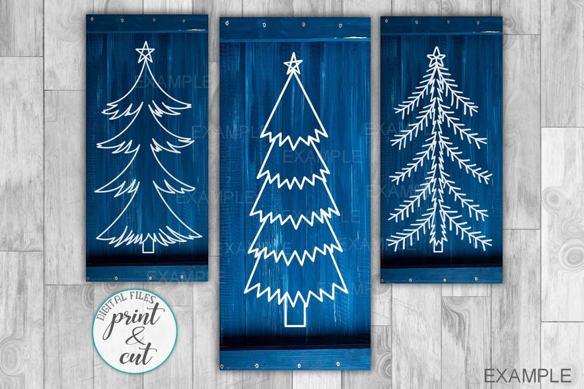 Download Primitive Vintage Christmas trees bundle vertical sign svg
