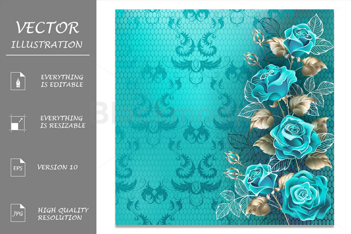 Composition with Turquoise Roses example image 1