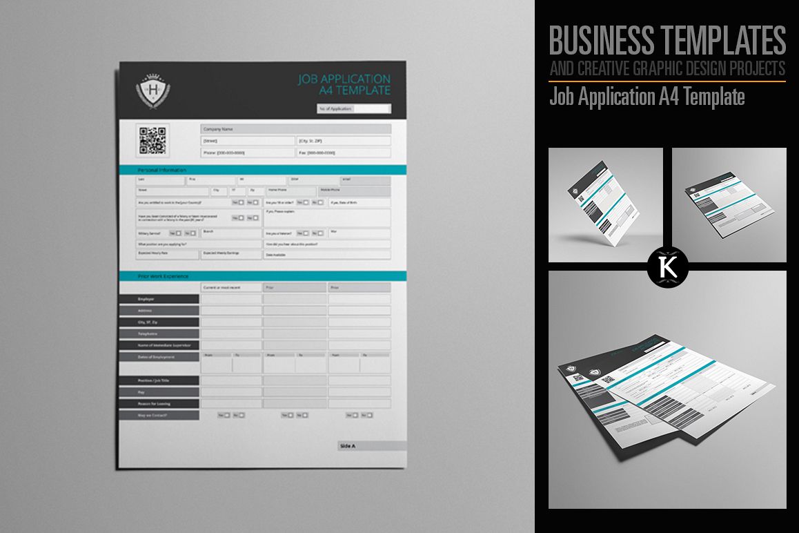 Job Application A4 Template example image 1