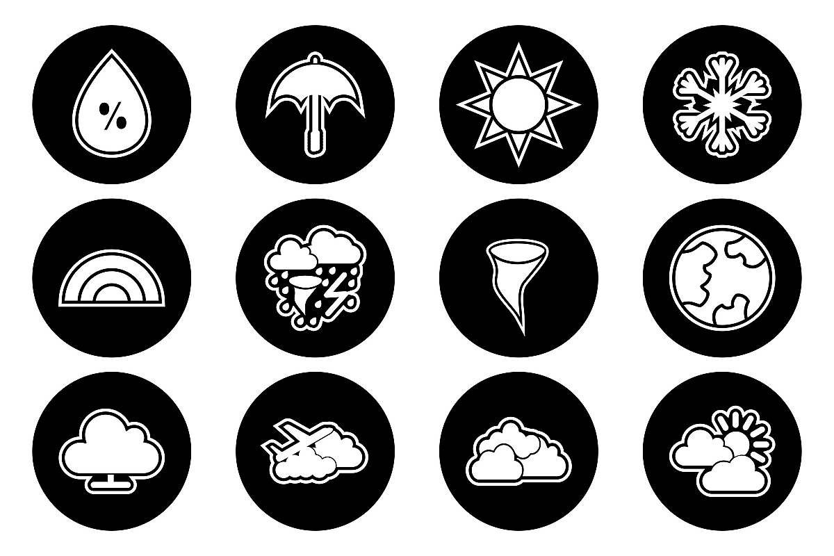 Set Of Weather And Season Icons example image 1