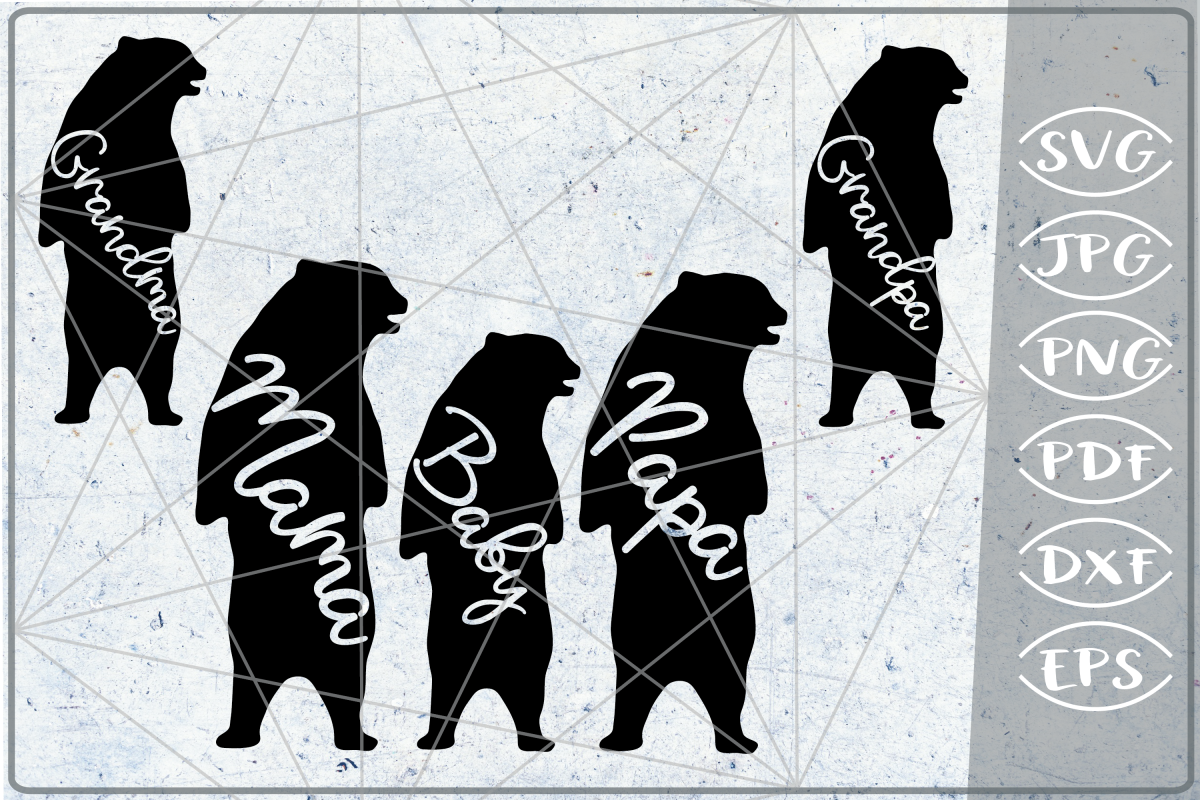Family Bear Bundle SVG Cutting File Mother's Day silhouette example image 1