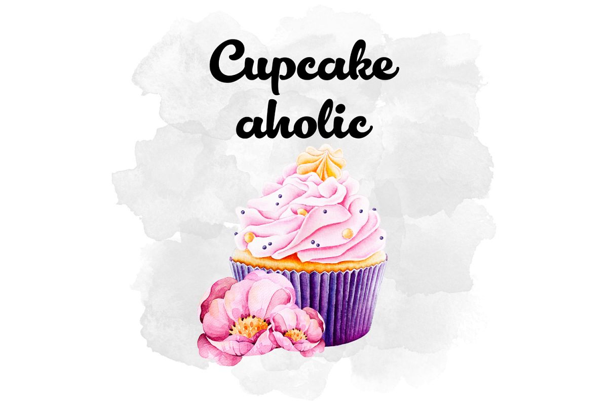 Cupcake Watercolor Design example image 1