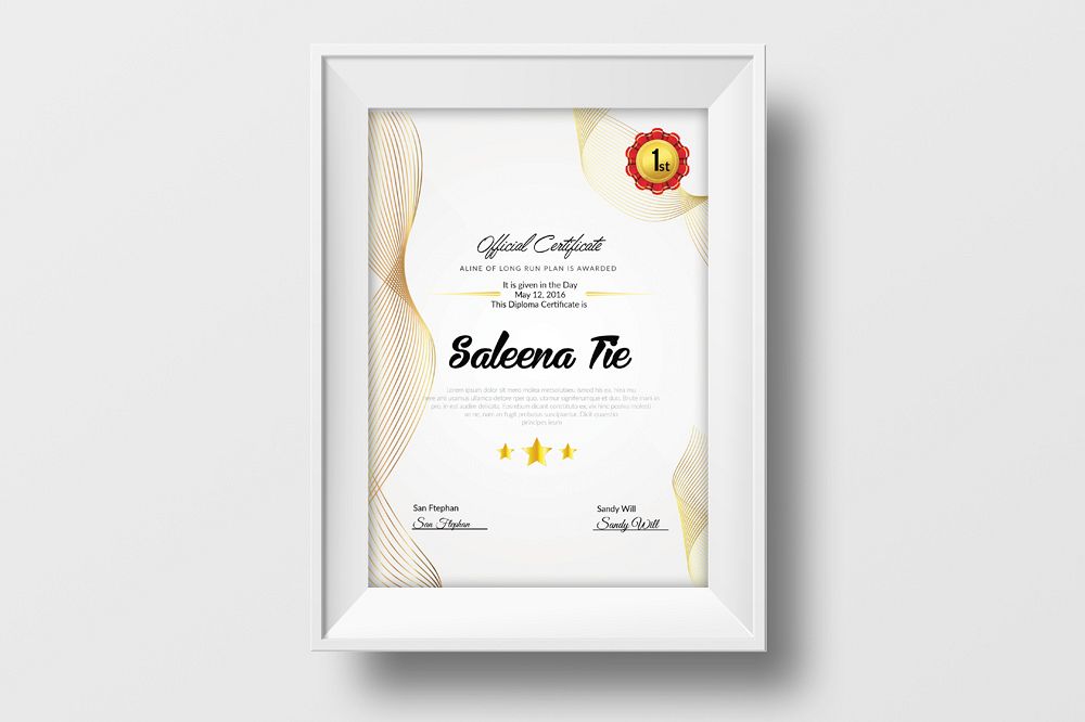 Vertical Certificate Templates example image 1