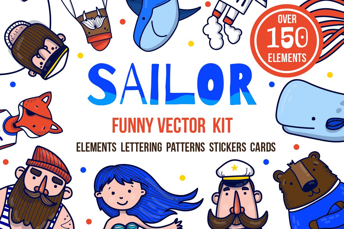 Sailor - nautical vector kit example image 1