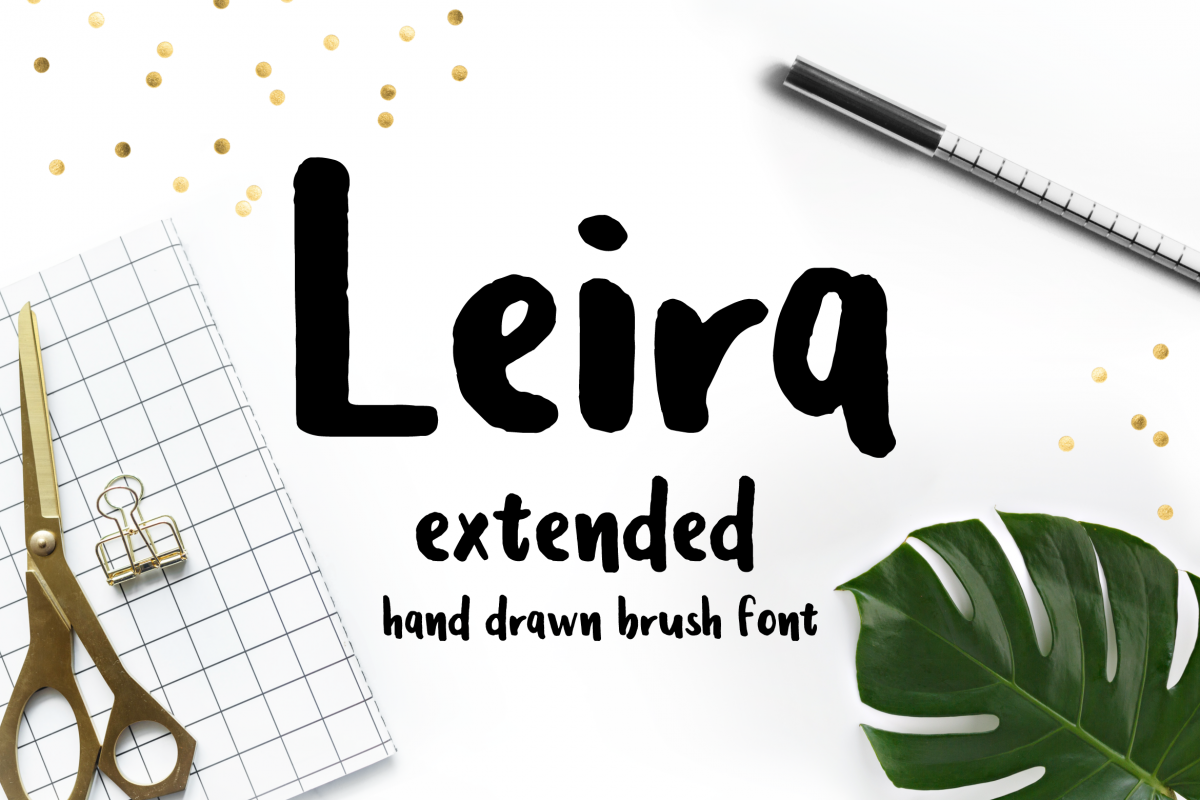 Leira Extended Hand Drawn Brush Font example image 1