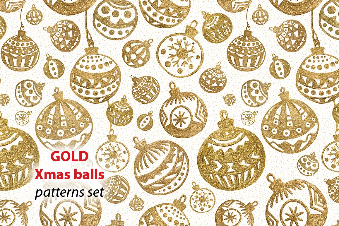 GOLD Christmas balls example image 1
