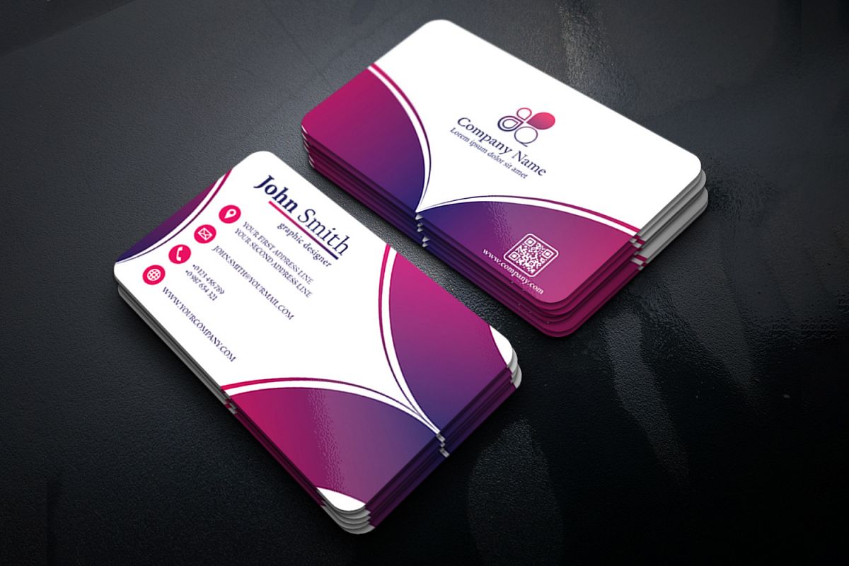 Abstract Business Card Design with 2 different colors example image 1