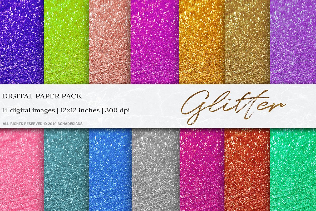 Wedding Glitter Digital Papers, Glitter Background, Glitter example image 1