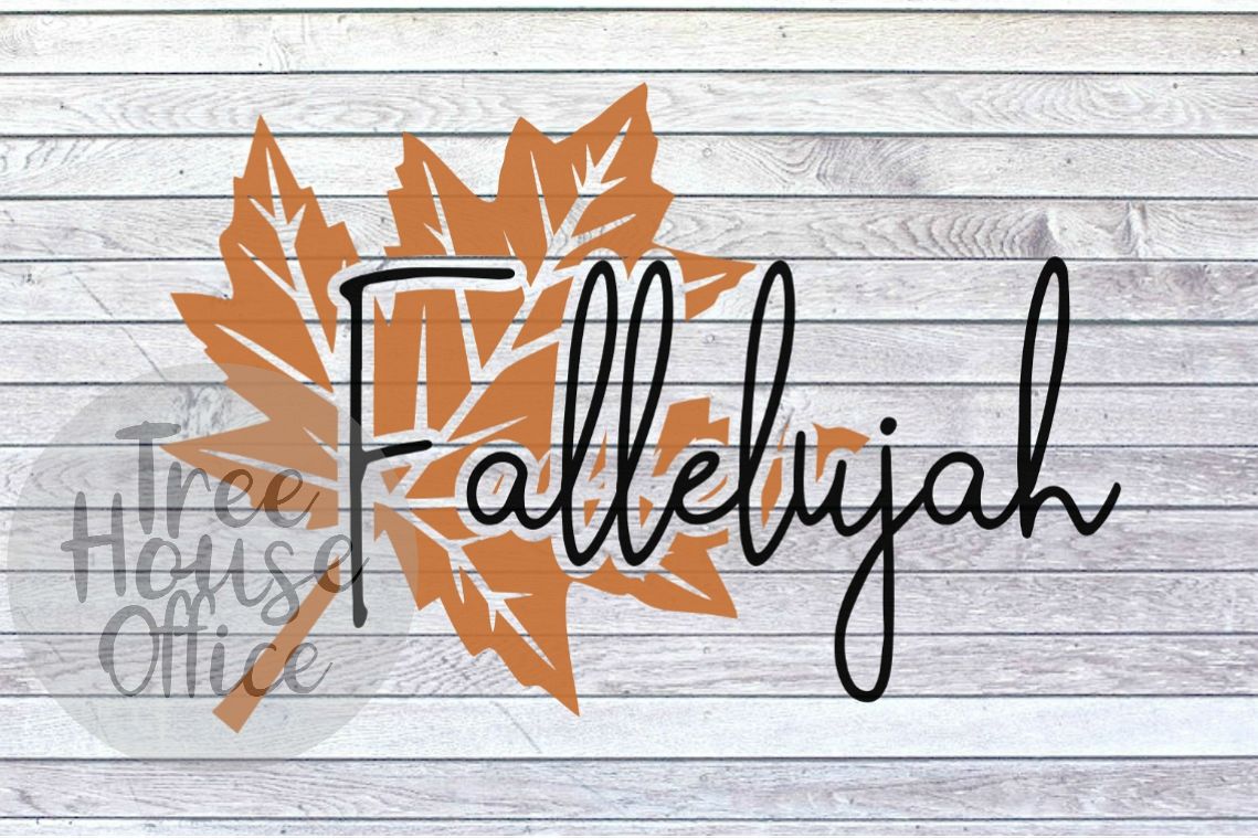 Fallelujah Happy Fall Leaf Autumn Leaves SVG PNG JPEG DXF example image 1