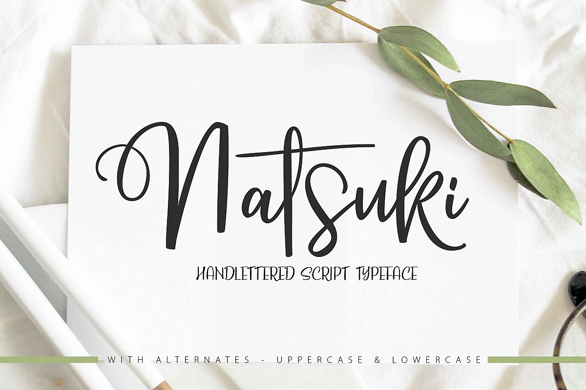 NATSUKI - Handlettered Script example image 1