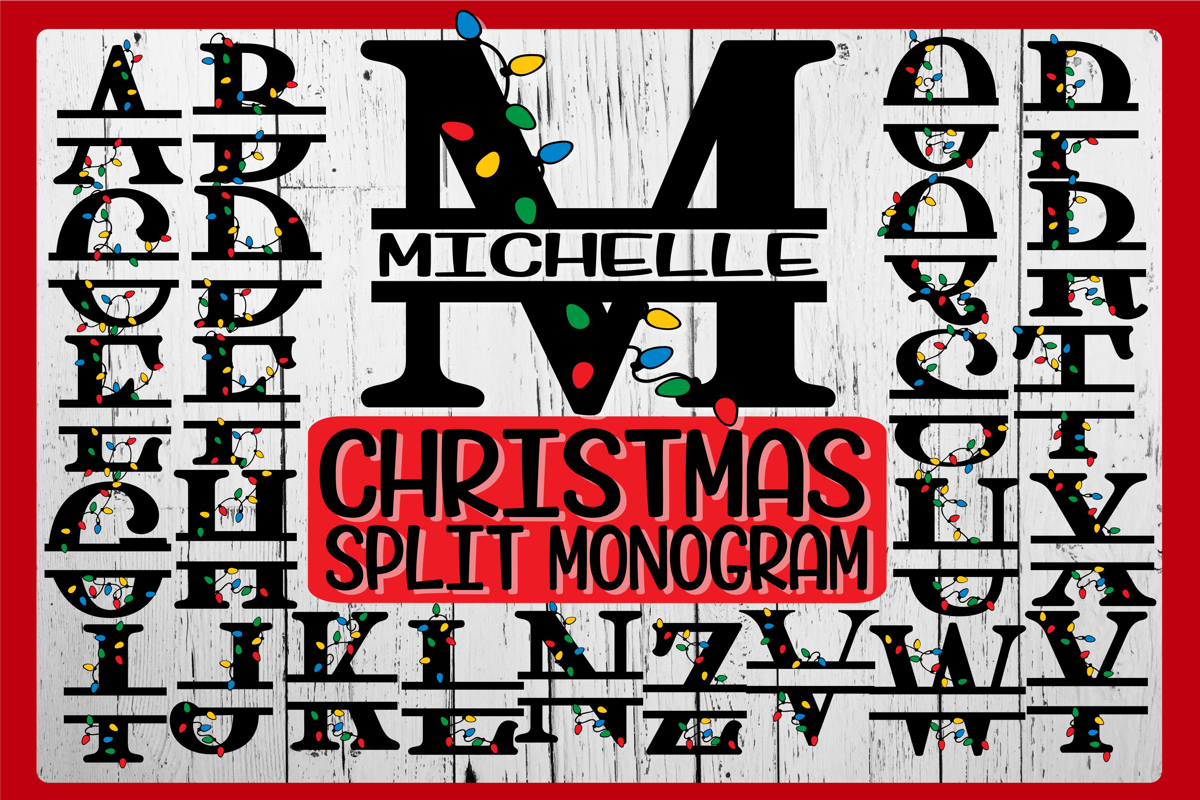 Download Christmas Lights Split Monogram Svg Png Eps Dxf 26 Designs